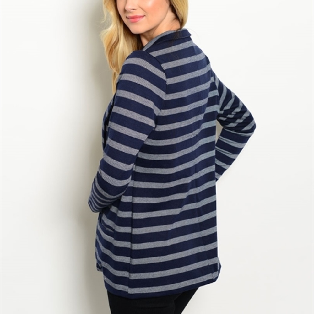 3/$20 NEW Navy Striped Blazer - Picture 2 of 2